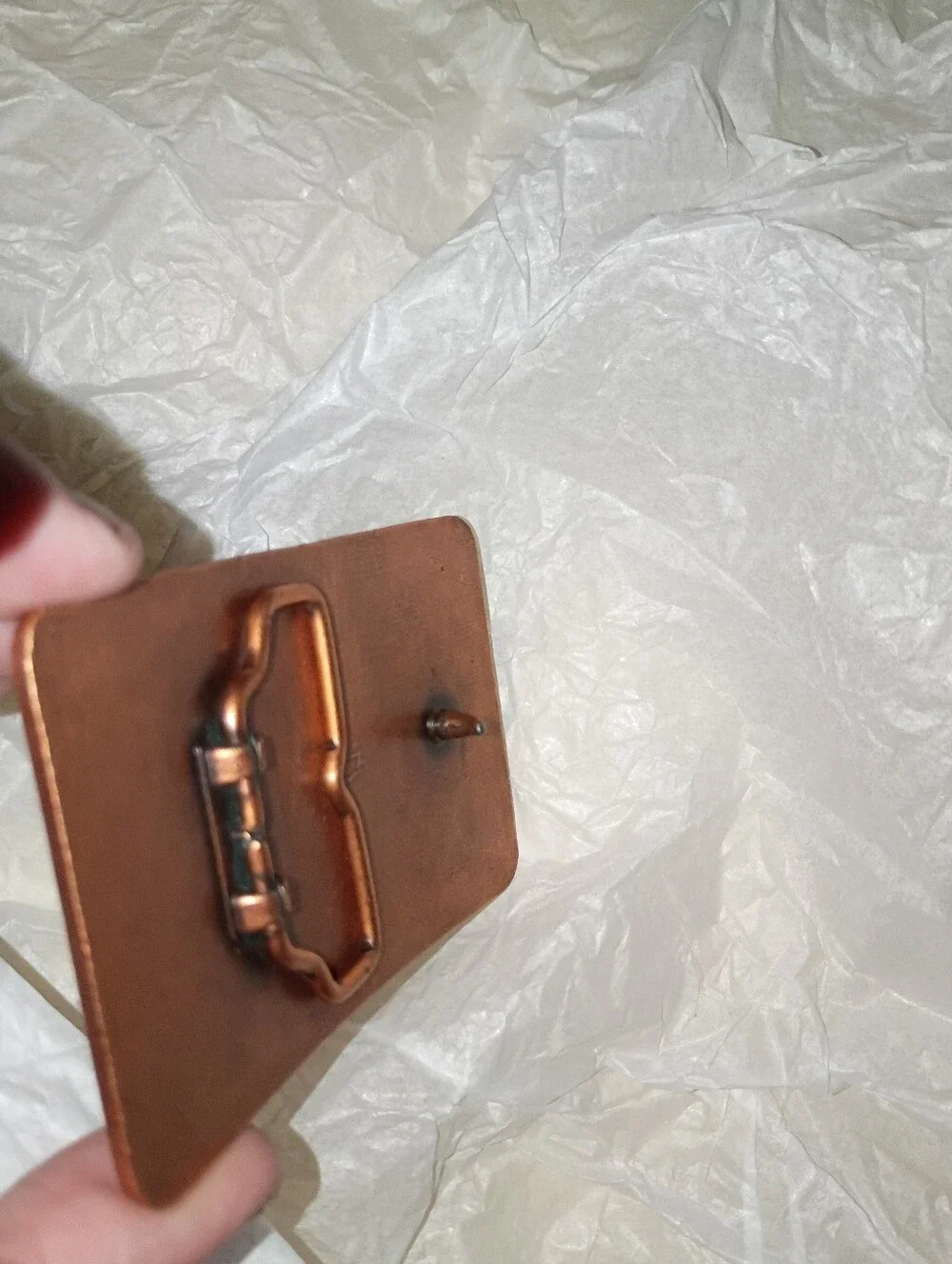 Electric Family Copper-Tone R&T Electric Belt Plate